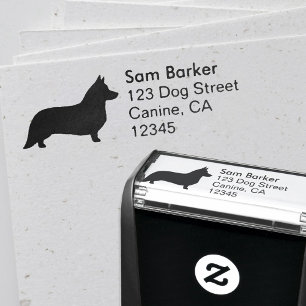 Cardigan Welsh Corgi Silhouette Return Address Self-inking Stamp