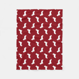 Cardigan Welsh Corgi Silhouettes Pattern Fleece Blanket