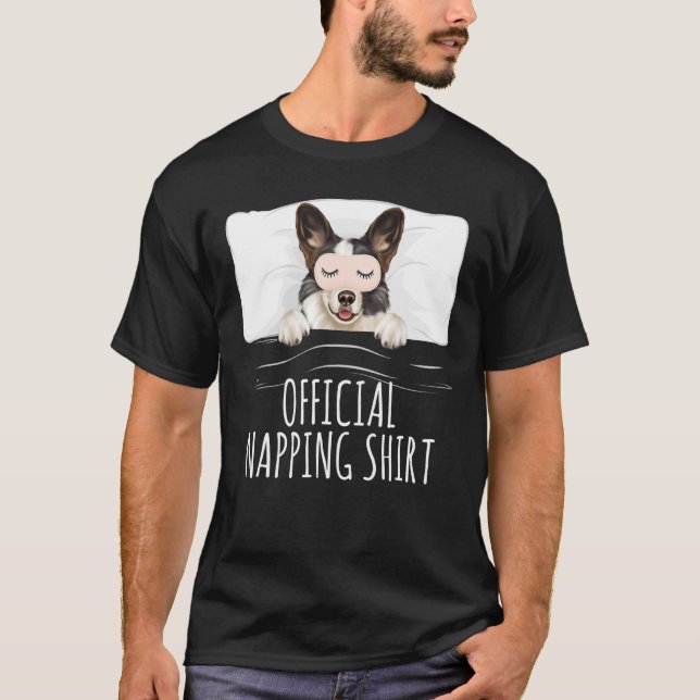 Cardigan Welsh Corgi Sleep Mask Official Napping T-Shirt (Front)
