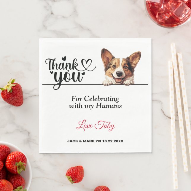 Cardigan Welsh Corgi Wedding Reception Napkin (Insitu)