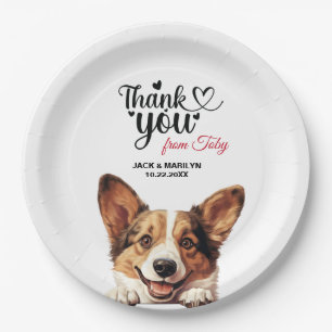Cardigan Welsh Corgi Wedding Reception Paper Plate