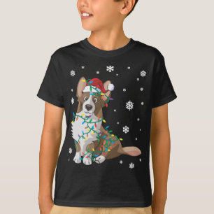 Cardigan Welsh Corgi Wrapped In Christmas Lights D T-Shirt