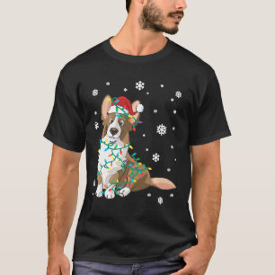 Cardigan Welsh Corgi Wrapped In Christmas Lights D T-Shirt