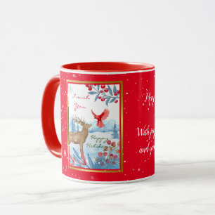 Cardinal and Deer Customise Mug