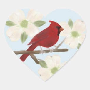Cardinal and Dogwood Watercolor Stickers