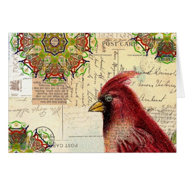 Cardinal and Ephemera Collage (Front Horizontal)