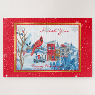 Cardinal And Landscape Customise Jigsaw Puzzle