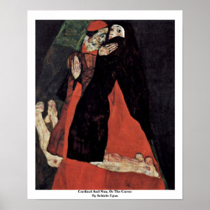 Cardinal And Nun, Or The Caress By Schiele Egon Poster