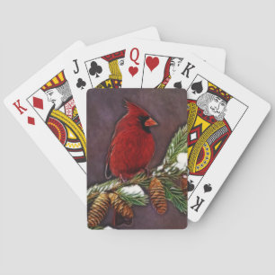 Cardinal and Pinecones Playing Cards
