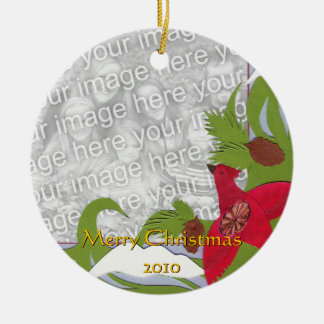 Cardinal and Winter Scene Custom Ornament
