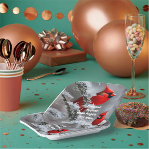 Cardinal Appear Angels Near Remembrance Paper Plate