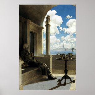 Cardinal Archbishop Sat on His Shaded Balcony Poster