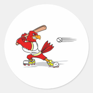 Cardinal Baseball Player Classic Round Sticker