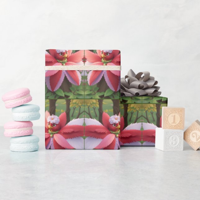 Cardinal Bee Christmas Wrapping Paper (Baby Shower)