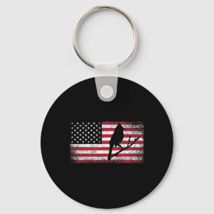 Cardinal Bird 4th Of July American Flag America Pa Key Ring