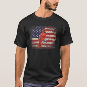Cardinal Bird 4Th Of July Christmas Gift American T-Shirt