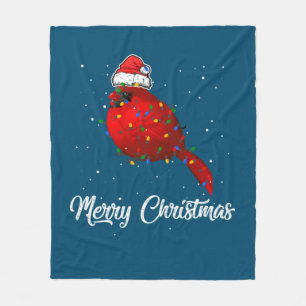 Cardinal Bird Christmas Light Costume Cardinal Fleece Blanket