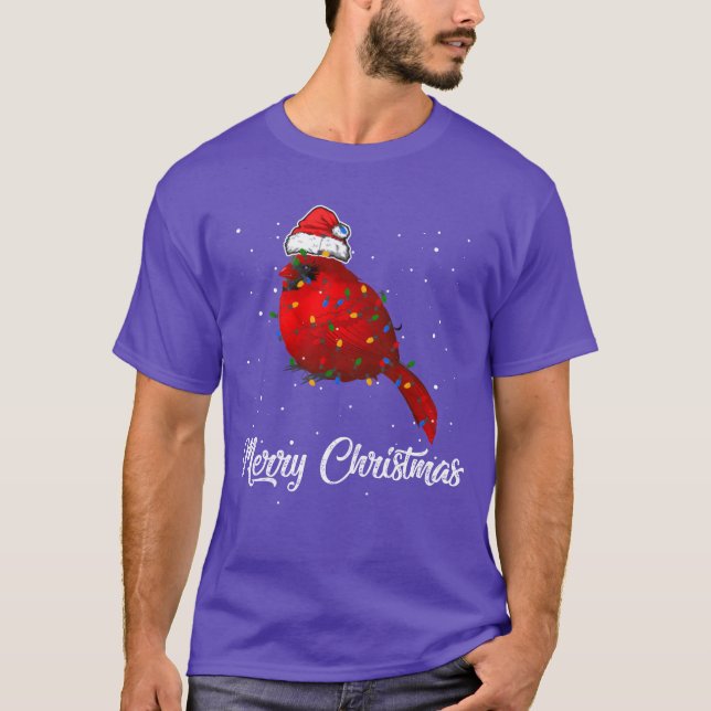 Cardinal Bird Christmas Light Costume Cardinal ret T-Shirt (Front)