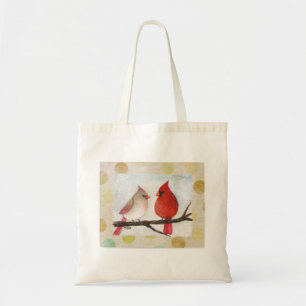 Cardinal Bird Couple Unique Art Tote Bag