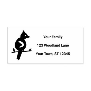 Cardinal Bird Family Return Address Self-inking Stamp