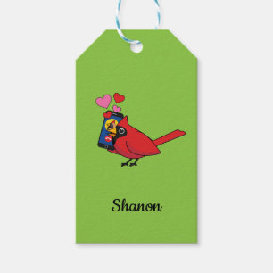 Cardinal Bird Love Mating Calls Add Your Name Gift Tags