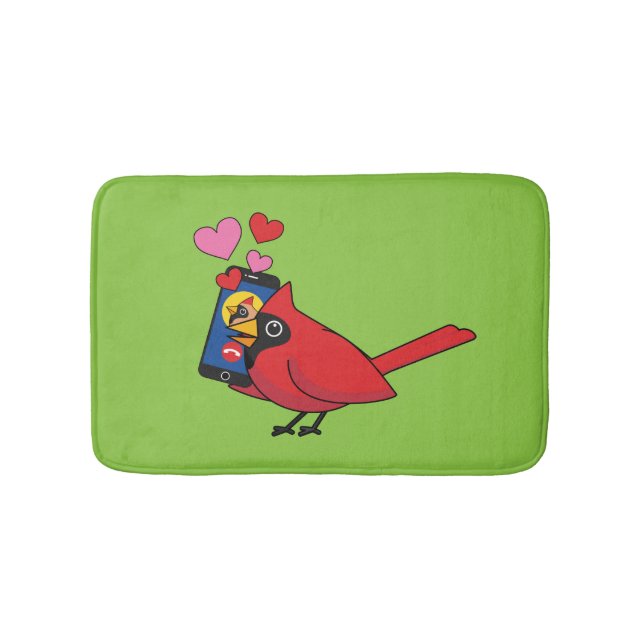Cardinal Bird Love Mating Calls Bath Mat (Front)