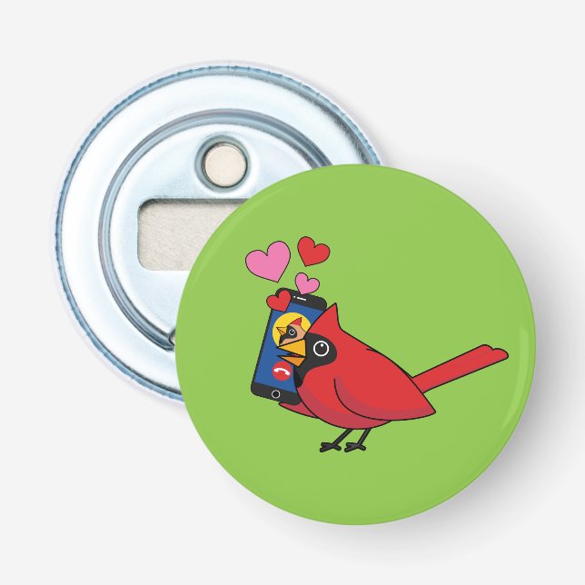 Cardinal Bird Love Mating Calls Bottle Opener (Front)
