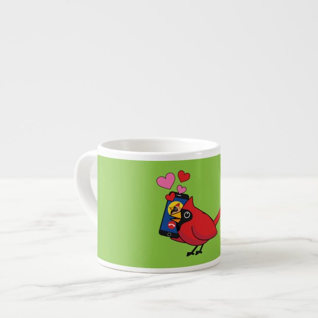 Cardinal Bird Love Mating Calls Espresso Cup (Front Left)