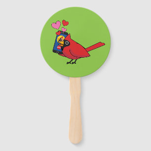 Cardinal Bird Love Mating Calls Hand Fan