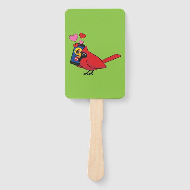 Cardinal Bird Love Mating Calls Hand Fan (Front)