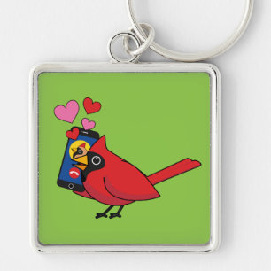 Cardinal Bird Love Mating Calls Key Ring