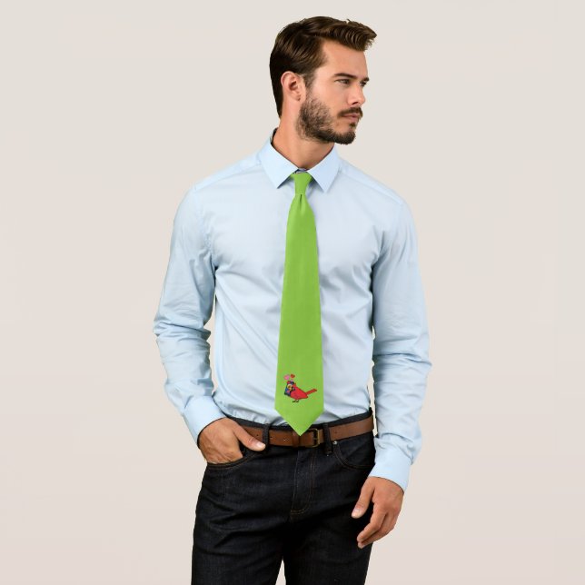 Cardinal Bird Love Mating Calls Tie (In Situ)