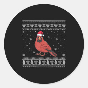 Cardinal Bird Lovers Men Women Santa Ugly Xmas Swe Classic Round Sticker