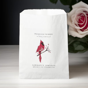 Cardinal Bird Seed Packet Funeral Memorial Favour Bags