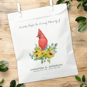 Cardinal Bird Seed Packet Memorial Gift Funeral Favour Bags