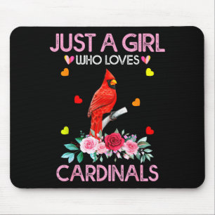Cardinal Bird Tee For Women Just A Girl Who Loves Mouse Mat
