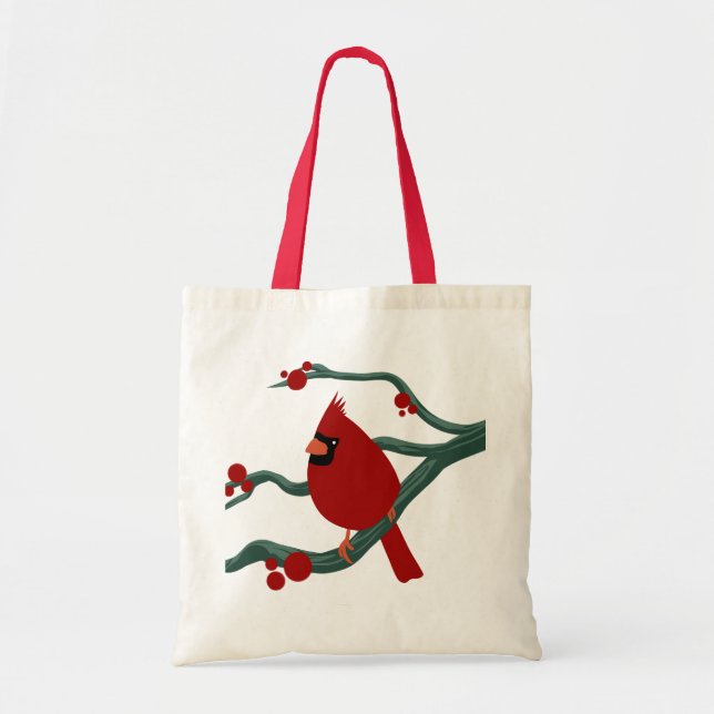 cardinal bird tote bag (Front)