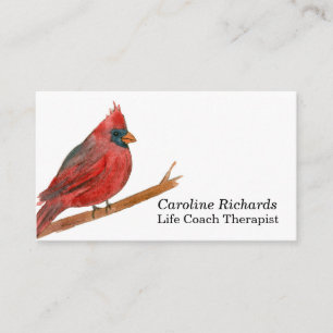 Cardinal Bird Watercolor Business Card