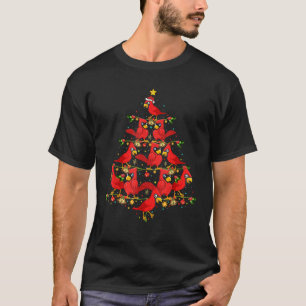 Cardinal Birds Christmas Tree Gift Funny Christmas T-Shirt