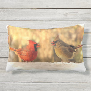 Cardinal Birds in Autumn Animal Outdoor Pillow
