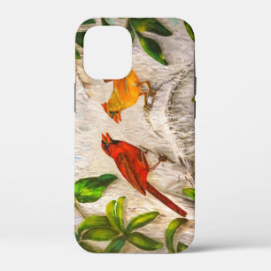 Cardinal birds painted iPhone 12 mini case