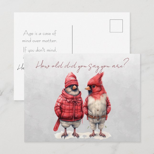 Cardinal Birthday Card How Old Did You Say You Are (Front/Back)