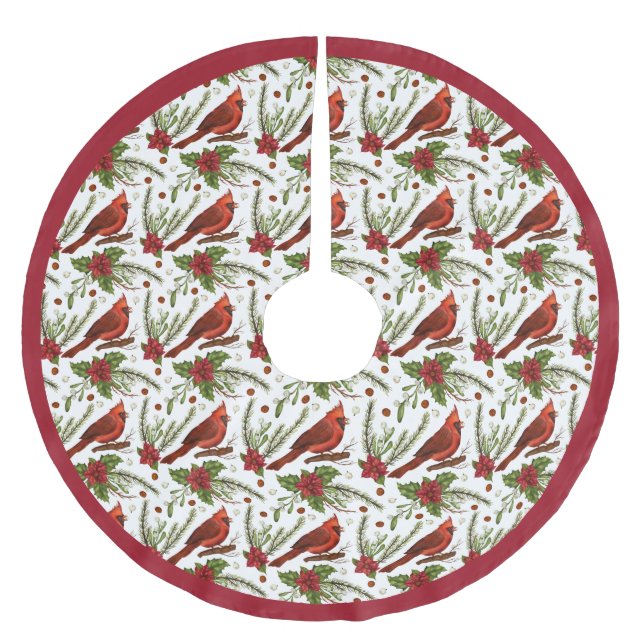 Cardinal Brushed Polyester Tree Skirt (Front)
