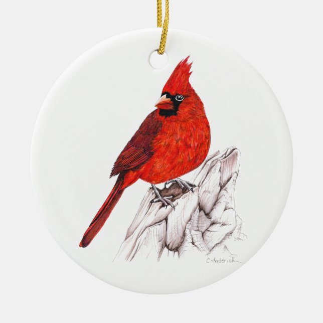 Cardinal Ceramic Tree Decoration (Front)