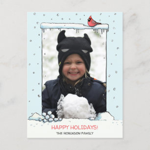 Cardinal Christmas card, Cardinal photo postcard