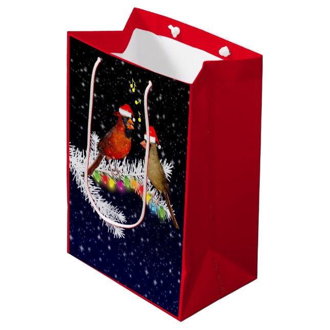Cardinal Christmas Gift Bag (Front Angled)