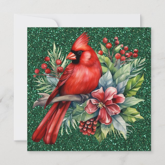Cardinal Christmas Greeting Card (Front)