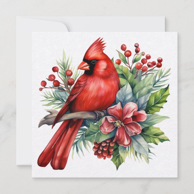 Cardinal Christmas Greeting Card (Front)