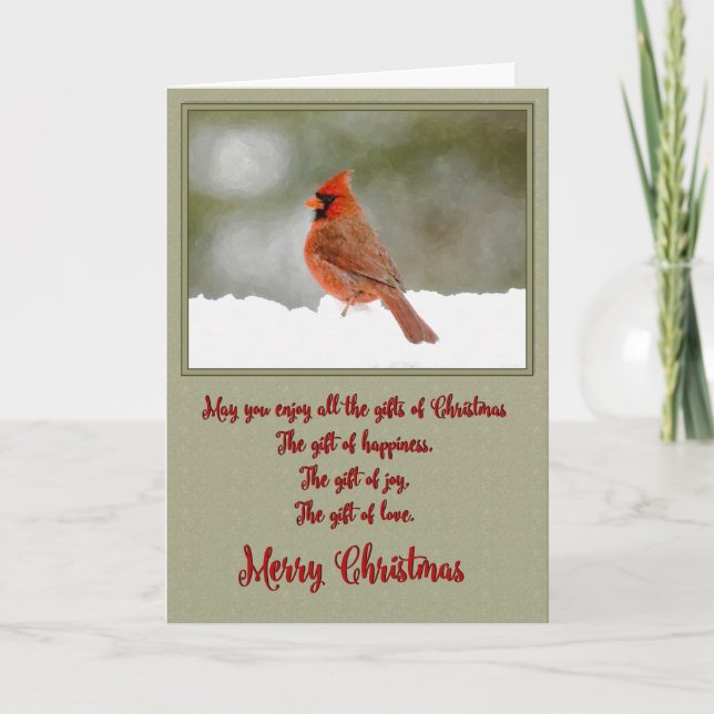 Cardinal Christmas Holiday Card (Front)