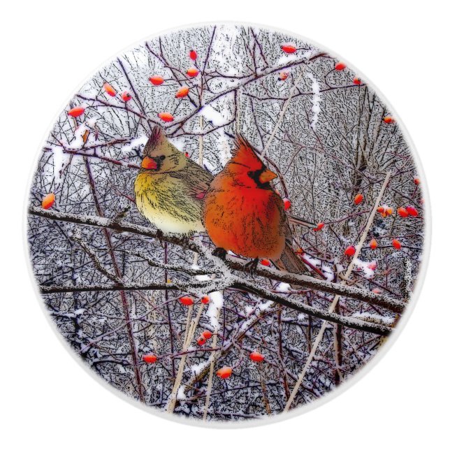 Cardinal Christmas Knob (Front)